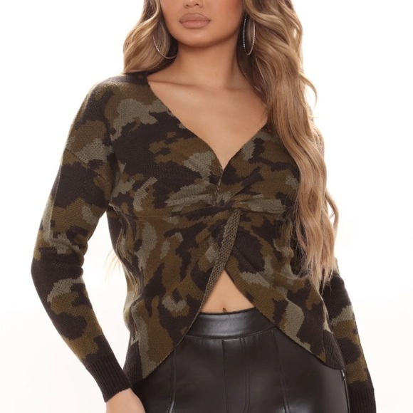 3/$28❤️Fashion nova no time wasted sweater Olive/Combo - Picture 1 of 7